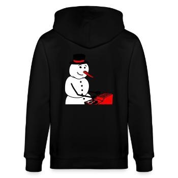 Winter DJ Schneemann Mixer Mischpult Musik Party - Stanley/Stella Unisex Bio-Kapuzenjacke CULTIVATOR  - Schwarz - Hinten - Anna (173cm)