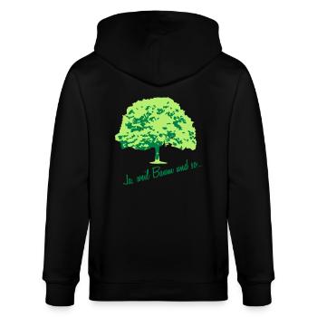 Baum - Stanley/Stella Unisex Bio-Kapuzenjacke CULTIVATOR  - Schwarz - Hinten - Anna (173cm)