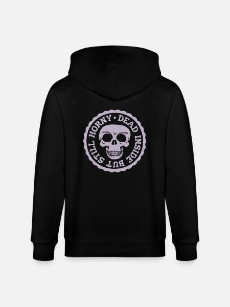 dead inside but horny - Stanley/Stella CULTIVATOR  Unisex Organic Hooded Jacket - black