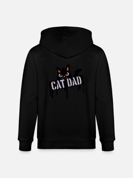 Cat Father Stamp Logo - Stanley/Stella CULTIVATOR Unisex Organic Hooded Jacket - black