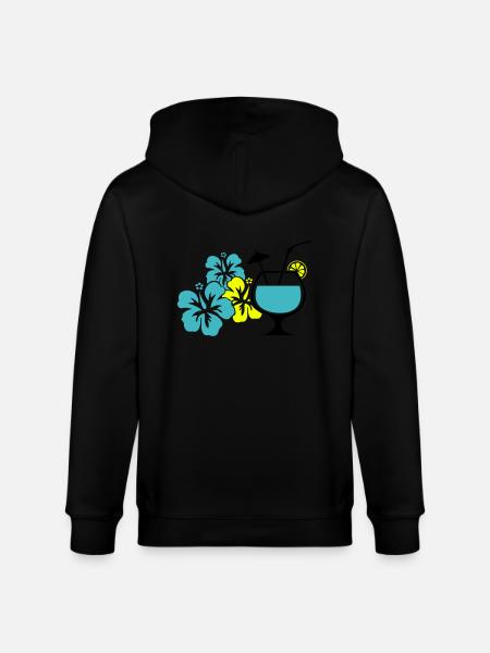 Cocktail Flowers Hawaii - Stanley/Stella CULTIVATOR  Unisex Organic Hooded Jacket - black