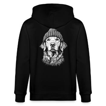 Golden Retriever avec casquette Portrait Chien Chien - Veste à capuche bio CULTIVATOR Stanley/Stella Unisexe - noir - Dos - Anna (173cm)