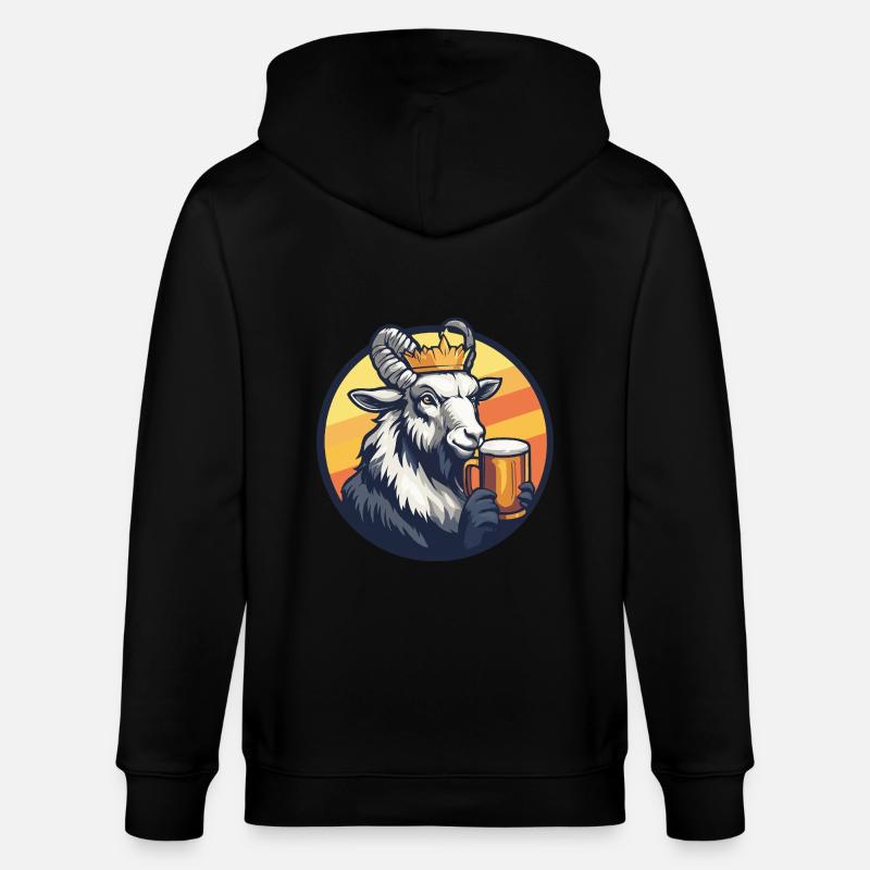 Bergziege Bier - Stanley/Stella Unisex Bio-Kapuzenjacke CULTIVATOR  - Schwarz