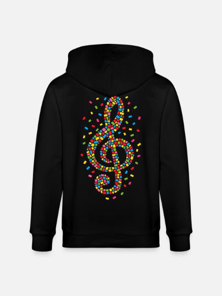 clef carnival confetti music - Stanley/Stella CULTIVATOR  Unisex Organic Hooded Jacket - black