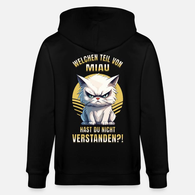 Chat, , , , Miaou, Drôle - Veste à capuche bio CULTIVATOR Stanley/Stella Unisexe - noir