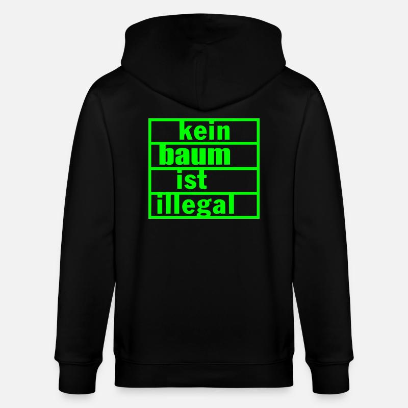 Kein baum ist illegal - Stanley/Stella Unisex Bio-Kapuzenjacke CULTIVATOR  - Schwarz