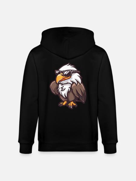 Eagle Cool Comic - Stanley/Stella CULTIVATOR Unisex Organic Hooded Jacket - black