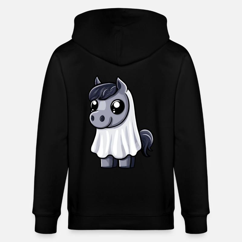Pferd Halloween Comic Geist - Stanley/Stella Unisex Bio-Kapuzenjacke CULTIVATOR  - Schwarz
