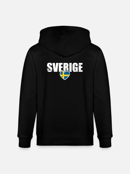 Sverige Sweden Vintage Swedish Flag Sweden - Stanley/Stella CULTIVATOR  Unisex Organic Hooded Jacket - black