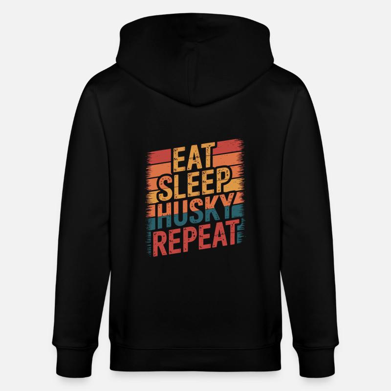 Manger. Dormir. Rauque. Répéter. - Veste à capuche bio CULTIVATOR Stanley/Stella Unisexe - noir