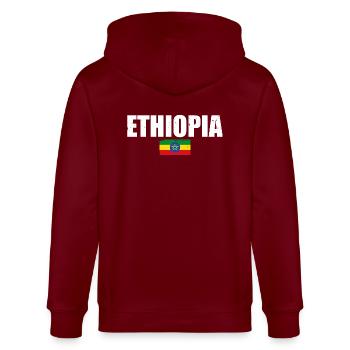 Ethiopie Ethiopie Drapeau Éthiopien - Veste à capuche bio CULTIVATOR Stanley/Stella Unisexe - bordeaux - Dos - Anna (173cm)