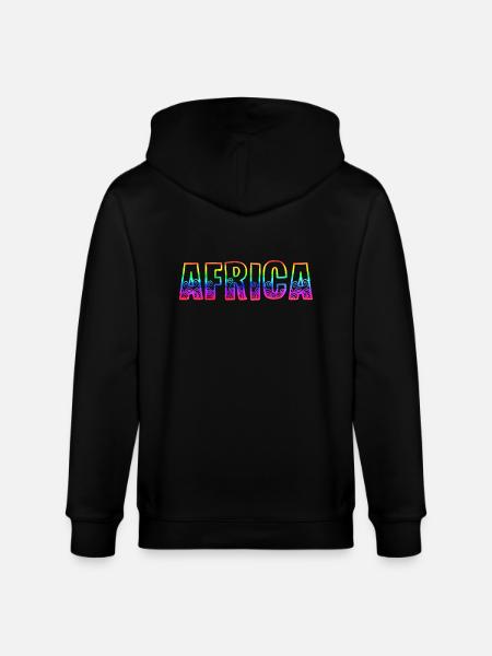 africa rs rainbow - Stanley/Stella CULTIVATOR  Unisex Organic Hooded Jacket - black
