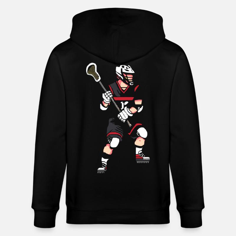 Lacrosse Spieler Pixel - Stanley/Stella Unisex Bio-Kapuzenjacke CULTIVATOR - Schwarz