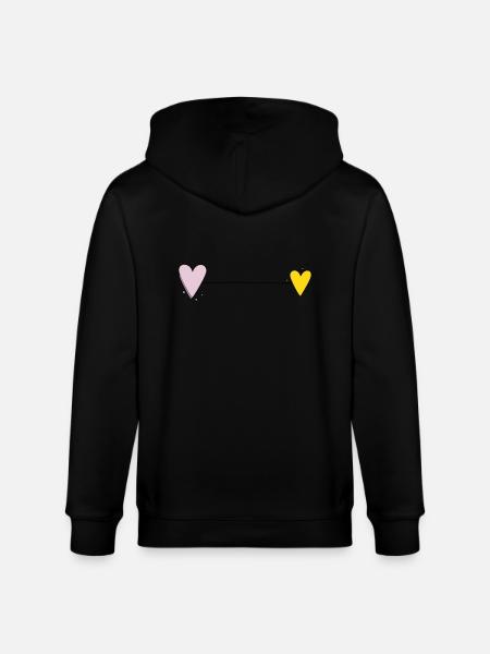 Heart Line Horizontal - Stanley/Stella CULTIVATOR  Unisex Organic Hooded Jacket - black