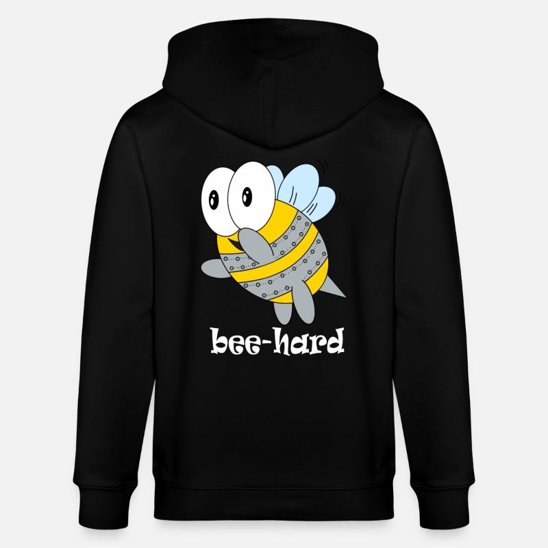 bee hard - Stanley/Stella Unisex Bio-Kapuzenjacke CULTIVATOR  - Schwarz