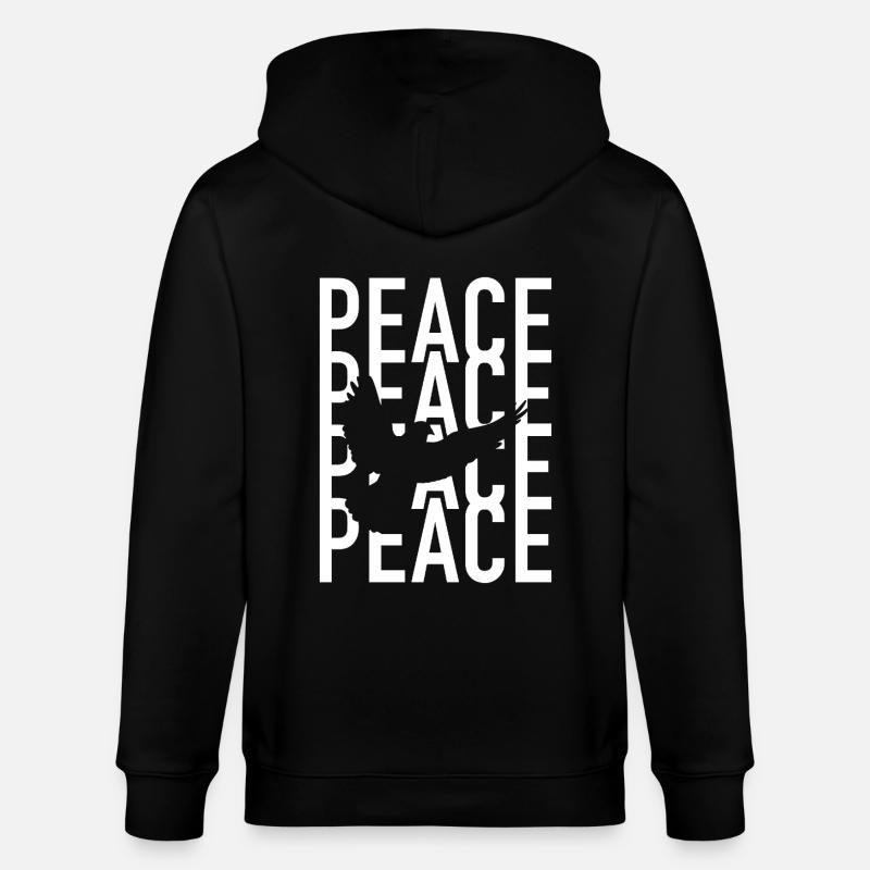 Peace Peace Peace Friedenstaube - Stanley/Stella Unisex Bio-Kapuzenjacke CULTIVATOR  - Schwarz