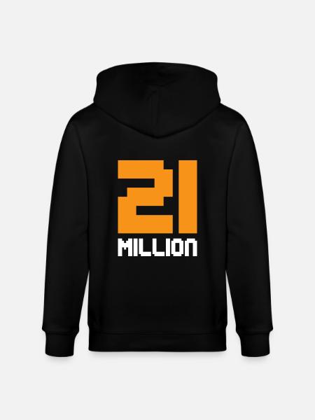 21 million Bitcoin - Stanley/Stella CULTIVATOR  Unisex Organic Hooded Jacket - black