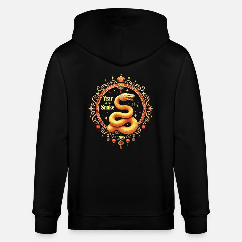 Chine heureuse - Serpent 2025 - Veste à capuche bio CULTIVATOR Stanley/Stella Unisexe - noir