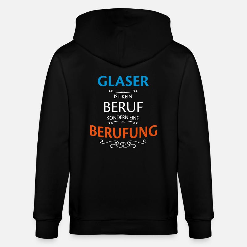 Glaser Beruf - Stanley/Stella Unisex Bio-Kapuzenjacke CULTIVATOR  - Schwarz