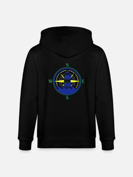 compass anchor heart - Stanley/Stella CULTIVATOR Unisex Organic Hooded Jacket - black