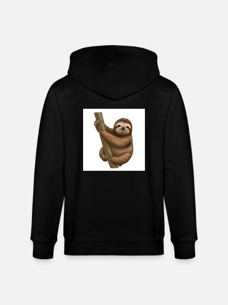 Sloths: Masters of deceleration - Stanley/Stella CULTIVATOR Unisex Organic Hooded Jacket - black