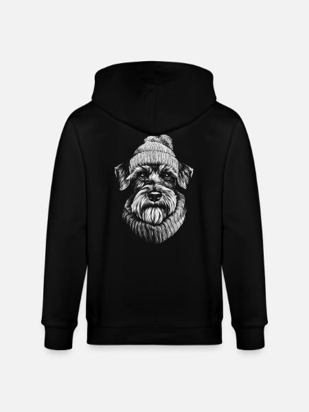 Schnauzer bobble hat dog dog - Stanley/Stella CULTIVATOR Unisex Organic Hooded Jacket - black