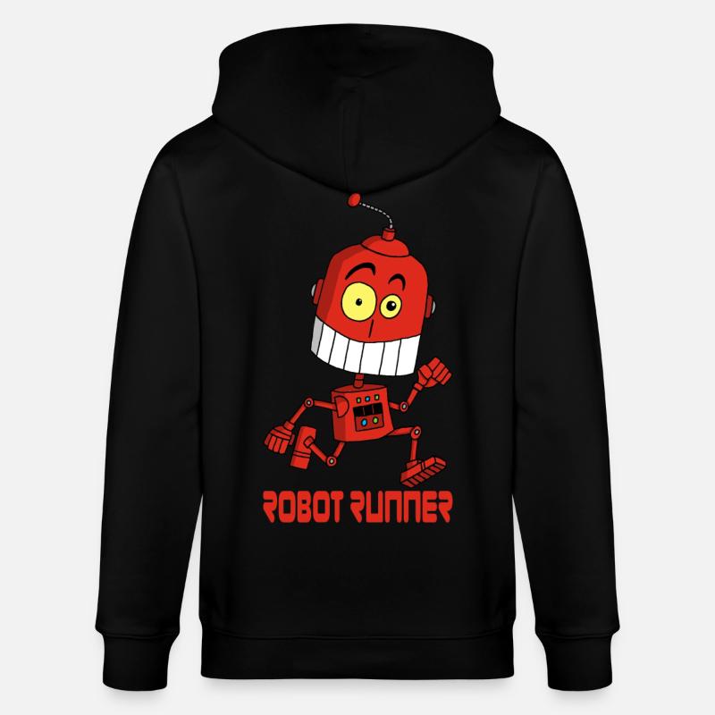 Roboter-Läufer - Stanley/Stella Unisex Bio-Kapuzenjacke CULTIVATOR  - Schwarz