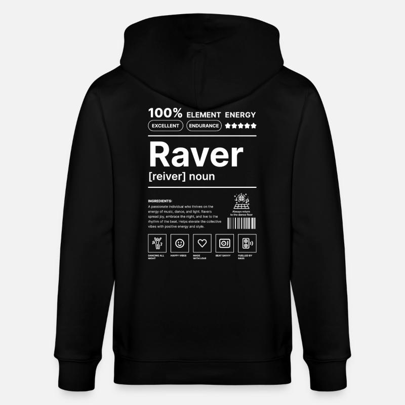Raver-Lebensstil Weiß - Stanley/Stella Unisex Bio-Kapuzenjacke CULTIVATOR  - Schwarz
