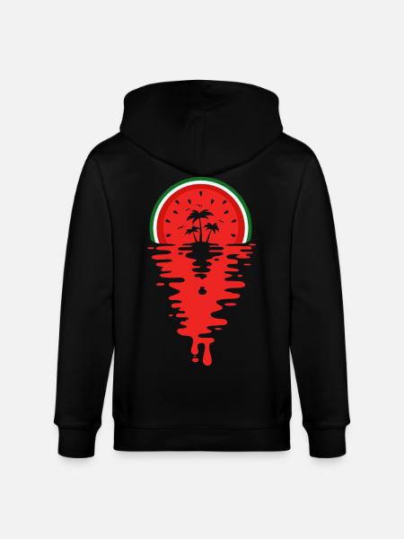 Sunset Watermelon Juice - Stanley/Stella CULTIVATOR  Unisex Organic Hooded Jacket - black