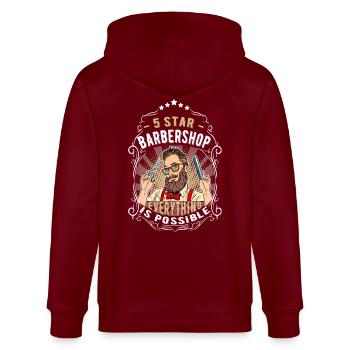 Coiffeur salon de coiffure - Veste à capuche bio CULTIVATOR Stanley/Stella Unisexe - bordeaux - Dos - Anna (173cm)