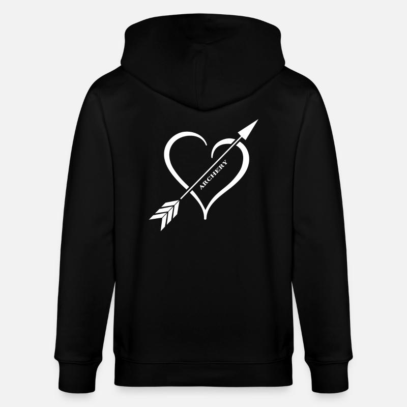 Bogenschießen Bogenparcours Bogenschütze - Stanley/Stella Unisex Bio-Kapuzenjacke CULTIVATOR  - Schwarz
