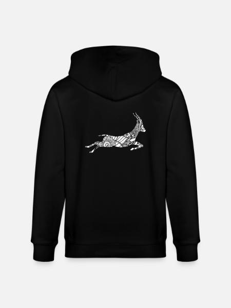 Gazelle Gazelle Floral Pattern - Stanley/Stella CULTIVATOR Unisex Organic Hooded Jacket - black