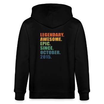 8th Birthday, October 2015, 8 Year Anniversary - Stanley/Stella CULTIVATOR  Unisex Organic Hooded Jacket - black - Back - Anna (173cm)