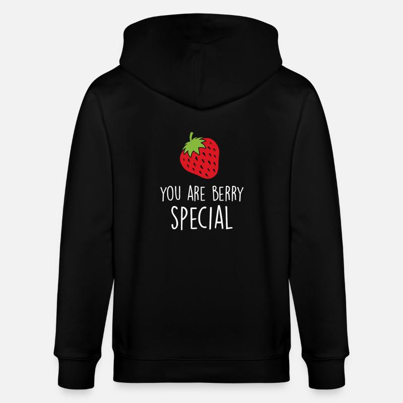 Erdbeeren - Stanley/Stella Unisex Bio-Kapuzenjacke CULTIVATOR  - Schwarz