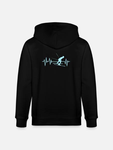 Ski heartbeat - Stanley/Stella CULTIVATOR Unisex Organic Hooded Jacket - black
