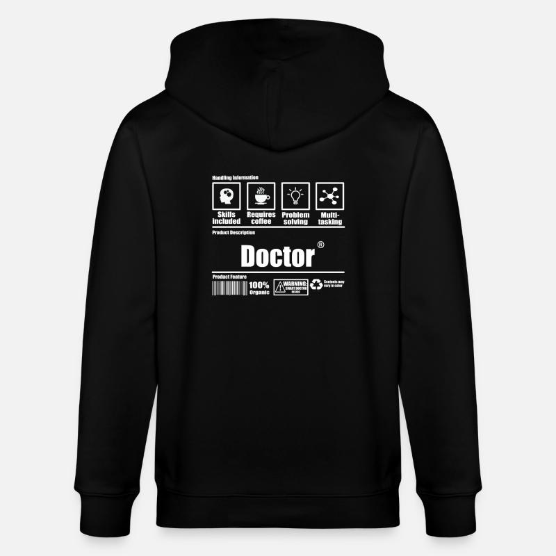 Doktor - Stanley/Stella Unisex Bio-Kapuzenjacke CULTIVATOR  - Schwarz