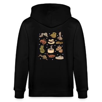 snakes - Stanley/Stella CULTIVATOR  Unisex Organic Hooded Jacket - black - Back - Anna (173cm)