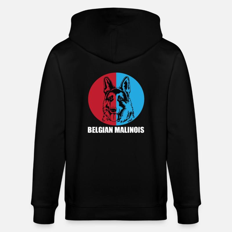 Belgischer Malinois - Stanley/Stella Unisex Bio-Kapuzenjacke CULTIVATOR  - Schwarz
