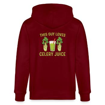 Celery juice lovers - Stanley/Stella CULTIVATOR  Unisex Organic Hooded Jacket - burgundy - Back - Anna (173cm)