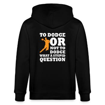 Dodgeball Player Saying - Stanley/Stella CULTIVATOR  Unisex Organic Hooded Jacket - black - Back - Anna (173cm)