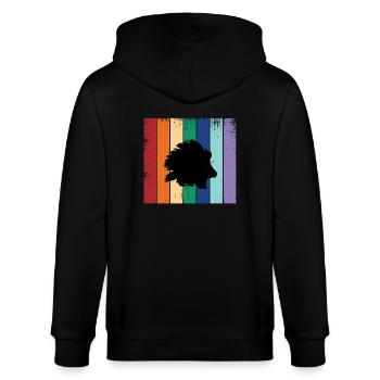 Stachelschwein-silhouette - Stanley/Stella Unisex Bio-Kapuzenjacke CULTIVATOR  - Schwarz - Hinten - Anna (173cm)
