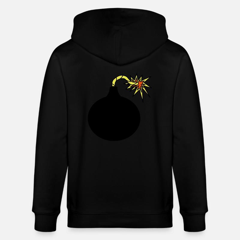 Bombe Zünschnur Geschenkidee Feuer Explosion - Stanley/Stella Unisex Bio-Kapuzenjacke CULTIVATOR - Schwarz