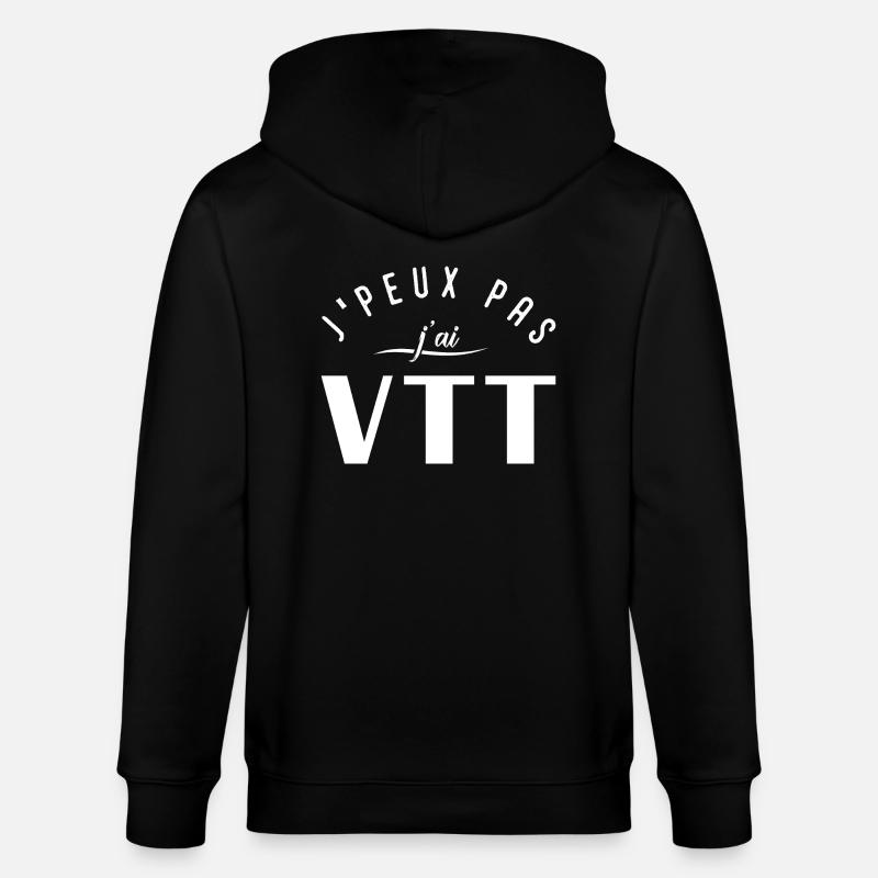Je peux pas j'ai VTT - Veste à capuche bio CULTIVATOR Stanley/Stella Unisexe - noir