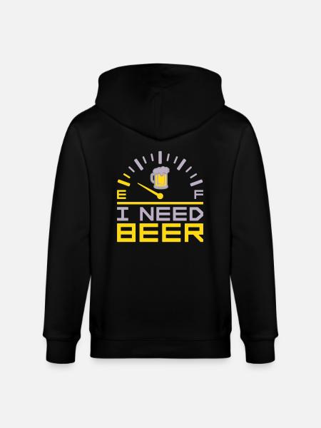 I Need Beer - Stanley/Stella CULTIVATOR Unisex Organic Hooded Jacket - black