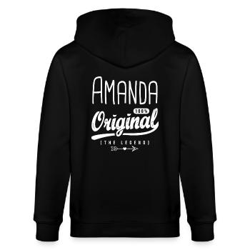 Amanda ORIGINAL personnalisé prénom amanda - Veste à capuche bio CULTIVATOR Stanley/Stella Unisexe - noir - Dos - Anna (173cm)