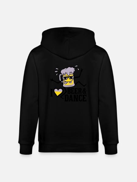 Love Beer and Dance - Stanley/Stella CULTIVATOR  Unisex Organic Hooded Jacket - black