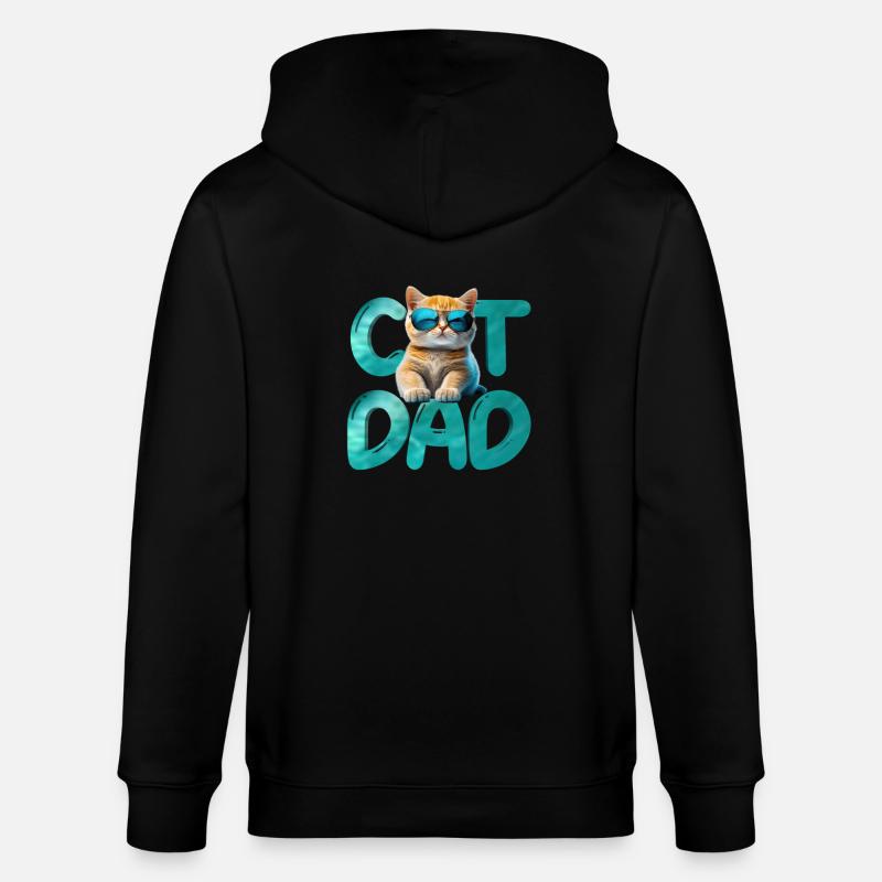 Papa chat - Veste à capuche bio CULTIVATOR Stanley/Stella Unisexe - noir