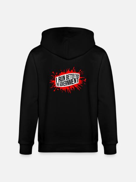 run better than government - Stanley/Stella CULTIVATOR Unisex Organic Hooded Jacket - black