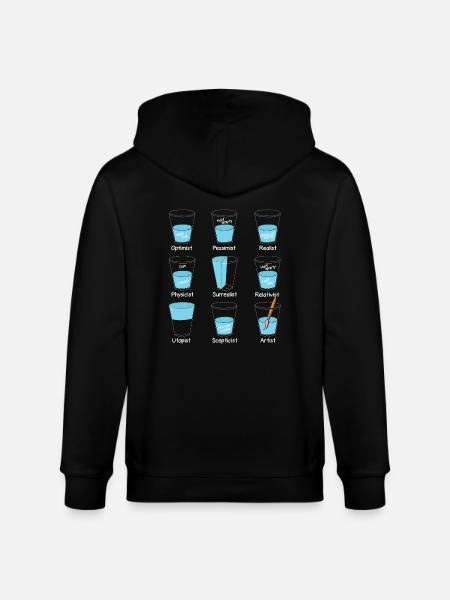 Mindset water glass setting - Stanley/Stella CULTIVATOR  Unisex Organic Hooded Jacket - black