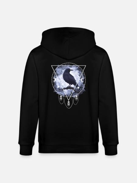 Rabe Krähe Gothic - Stanley/Stella Unisex Bio-Kapuzenjacke CULTIVATOR  - Schwarz